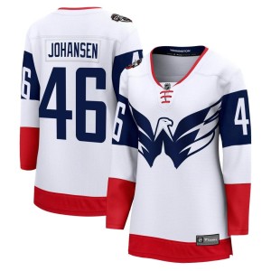 Washington Capitals Lucas Johansen Official White Fanatics Branded Breakaway Women's 2023 Stadium Series NHL Hockey Jersey