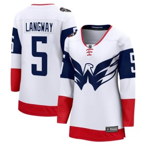 Washington Capitals Rod Langway Official White Fanatics Branded Breakaway Women's 2023 Stadium Series NHL Hockey Jersey