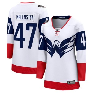 Washington Capitals Beck Malenstyn Official White Fanatics Branded Breakaway Women's 2023 Stadium Series NHL Hockey Jersey