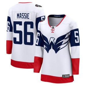 Washington Capitals Jake Massie Official White Fanatics Branded Breakaway Women's 2023 Stadium Series NHL Hockey Jersey