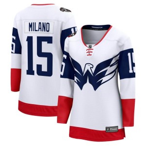 Washington Capitals Sonny Milano Official White Fanatics Branded Breakaway Women's 2023 Stadium Series NHL Hockey Jersey