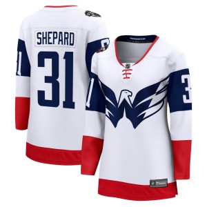 Washington Capitals Hunter Shepard Official White Fanatics Branded Breakaway Women's 2023 Stadium Series NHL Hockey Jersey