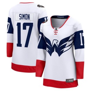 Washington Capitals Chris Simon Official White Fanatics Branded Breakaway Women's 2023 Stadium Series NHL Hockey Jersey