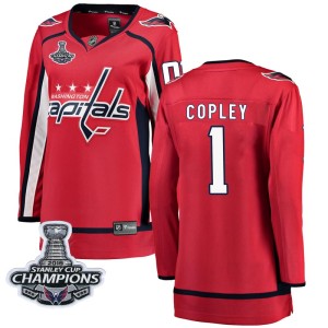 Washington Capitals Pheonix Copley Official Red Fanatics Branded Breakaway Women's Home 2018 Stanley Cup Champions Patch NHL Hoc