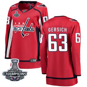 Washington Capitals Shane Gersich Official Red Fanatics Branded Breakaway Women's Home 2018 Stanley Cup Champions Patch NHL Hock