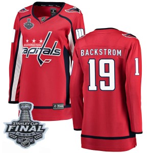 Washington Capitals Nicklas Backstrom Official Red Fanatics Branded Breakaway Women's Home 2018 Stanley Cup Final Patch NHL Hock