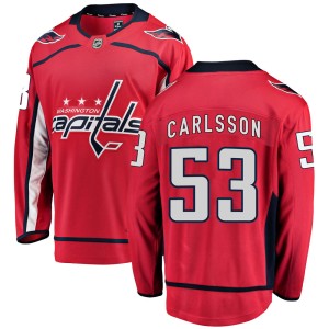 Washington Capitals Gabriel Carlsson Official Red Fanatics Branded Breakaway Adult Home NHL Hockey Jersey