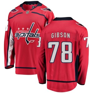 Washington Capitals Mitchell Gibson Official Red Fanatics Branded Breakaway Adult Home NHL Hockey Jersey