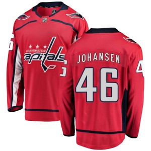 Washington Capitals Lucas Johansen Official Red Fanatics Branded Breakaway Adult Home NHL Hockey Jersey