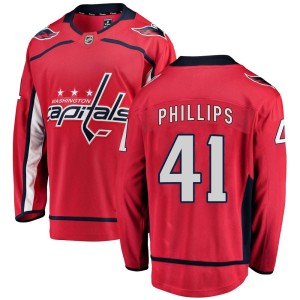 Washington Capitals Matthew Phillips Official Red Fanatics Branded Breakaway Adult Home NHL Hockey Jersey