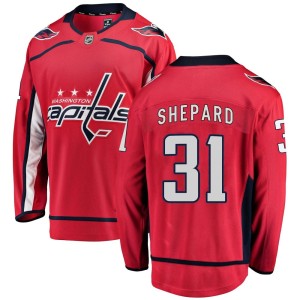 Washington Capitals Hunter Shepard Official Red Fanatics Branded Breakaway Adult Home NHL Hockey Jersey