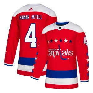 Washington Capitals Hardy Haman Aktell Official Red Adidas Authentic Youth Alternate NHL Hockey Jersey