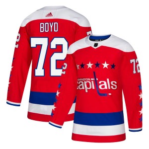 Washington Capitals Travis Boyd Official Red Adidas Authentic Youth Alternate NHL Hockey Jersey