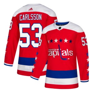 Washington Capitals Gabriel Carlsson Official Red Adidas Authentic Youth Alternate NHL Hockey Jersey