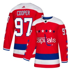 Washington Capitals Reid Cooper Official Red Adidas Authentic Youth Alternate NHL Hockey Jersey