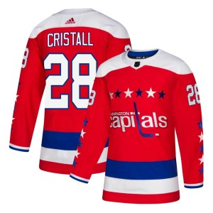 Washington Capitals Andrew Cristall Official Red Adidas Authentic Youth Alternate NHL Hockey Jersey