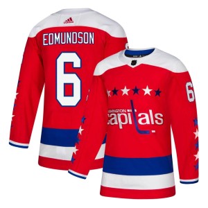 Washington Capitals Joel Edmundson Official Red Adidas Authentic Youth Alternate NHL Hockey Jersey