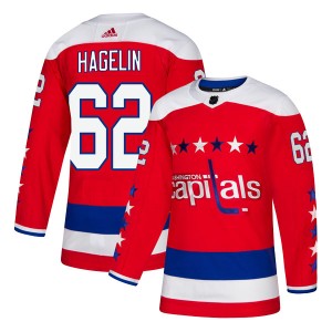 Washington Capitals Carl Hagelin Official Red Adidas Authentic Youth Alternate NHL Hockey Jersey
