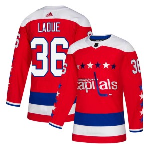 Washington Capitals Paul LaDue Official Red Adidas Authentic Youth Alternate NHL Hockey Jersey