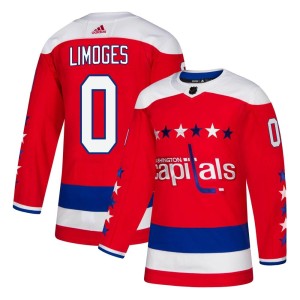 Washington Capitals Alex Limoges Official Red Adidas Authentic Youth Alternate NHL Hockey Jersey