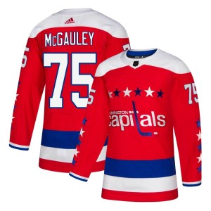 Washington Capitals Tim McGauley Official Red Adidas Authentic Youth Alternate NHL Hockey Jersey