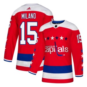 Washington Capitals Sonny Milano Official Red Adidas Authentic Youth Alternate NHL Hockey Jersey