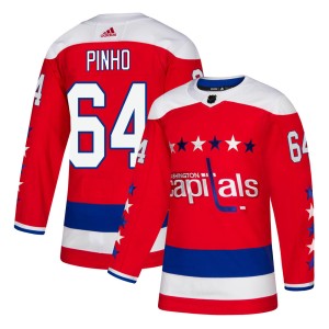 Washington Capitals Brian Pinho Official Red Adidas Authentic Youth ized Alternate NHL Hockey Jersey