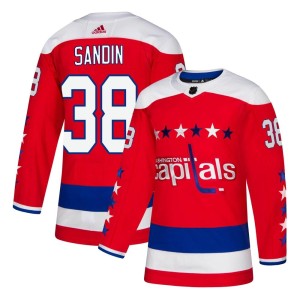 Washington Capitals Rasmus Sandin Official Red Adidas Authentic Youth Alternate NHL Hockey Jersey