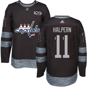 Washington Capitals Jeff Halpern Official Black Authentic Youth 1917-2017 100th Anniversary NHL Hockey Jersey