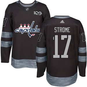 Washington Capitals Dylan Strome Official Black Authentic Youth 1917-2017 100th Anniversary NHL Hockey Jersey