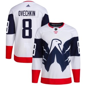 Washington Capitals Alex Ovechkin Official White Adidas Authentic Adult 2023 Stadium Series Primegreen NHL Hockey Jersey