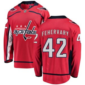 Washington Capitals Martin Fehervary Official Red Fanatics Branded Breakaway Youth Home NHL Hockey Jersey
