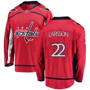 Washington Capitals Johan Larsson Official Red Fanatics Branded Breakaway Youth Home NHL Hockey Jersey
