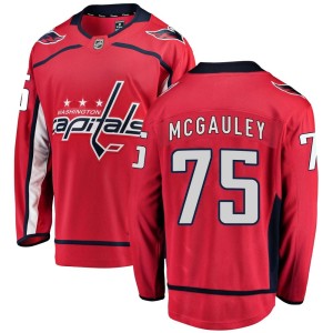 Washington Capitals Tim McGauley Official Red Fanatics Branded Breakaway Youth Home NHL Hockey Jersey