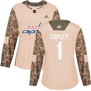 Washington Capitals Pheonix Copley Official Camo Adidas Authentic Women's Veterans Day Practice NHL Hockey Jersey