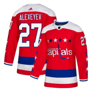Washington Capitals Alexander Alexeyev Official Red Adidas Authentic Adult Alternate NHL Hockey Jersey