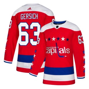 Washington Capitals Shane Gersich Official Red Adidas Authentic Adult Alternate NHL Hockey Jersey