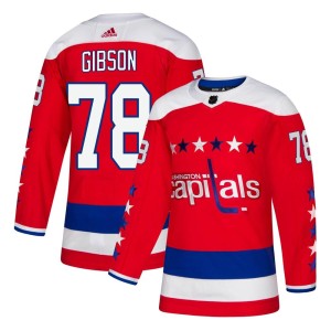 Washington Capitals Mitchell Gibson Official Red Adidas Authentic Adult Alternate NHL Hockey Jersey