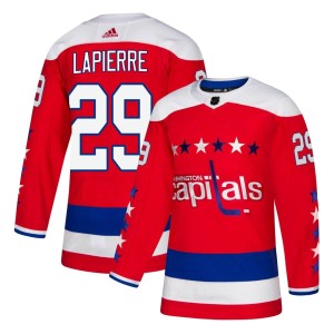 Washington Capitals Hendrix Lapierre Official Red Adidas Authentic Adult Alternate NHL Hockey Jersey