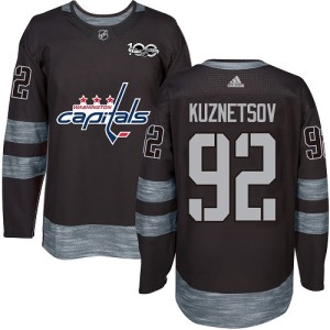Washington Capitals Evgeny Kuznetsov Official Black Adidas Authentic Adult 1917-2017 100th Anniversary NHL Hockey Jersey