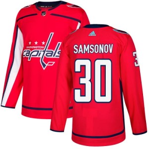 Washington Capitals Ilya Samsonov Official Red Adidas Authentic Youth Home NHL Hockey Jersey