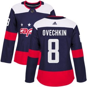 Washington Capitals Alexander Ovechkin Official Navy Blue Adidas Authentic Women's 2018 Stadium Series NHL Hockey Jersey