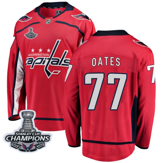 Washington Capitals Adam Oates Official Red Fanatics Branded Breakaway Youth Home 2018 Stanley Cup Champions Patch NHL Hockey Je