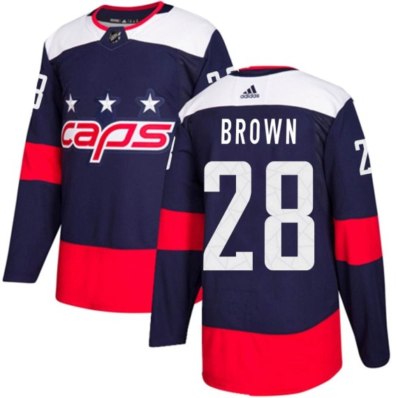 Washington Capitals Connor Brown Official Navy Blue Adidas Authentic Youth 2018 Stadium Series NHL Hockey Jersey