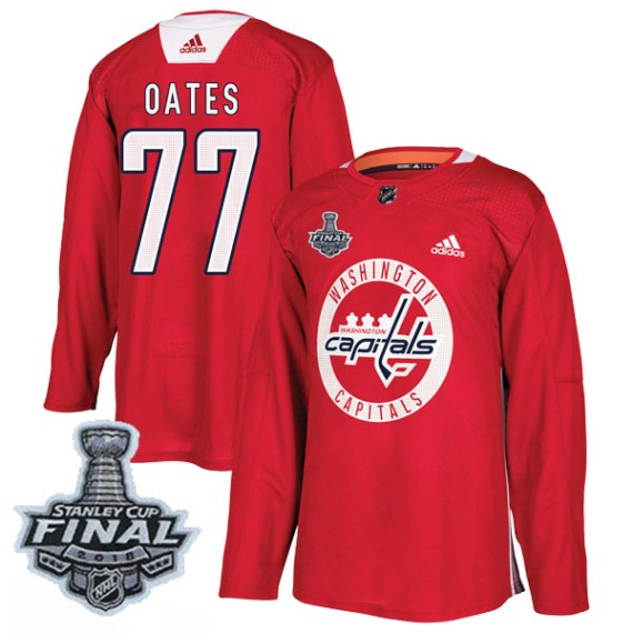 Washington Capitals Adam Oates Official Red Adidas Authentic Adult Practice 2018 Stanley Cup Final Patch NHL Hockey Jersey