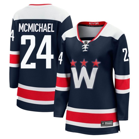 Washington Capitals Connor McMichael Official Navy Fanatics Branded Premier Women's zied Breakaway 2020/21 Alternate NHL Hockey Jersey