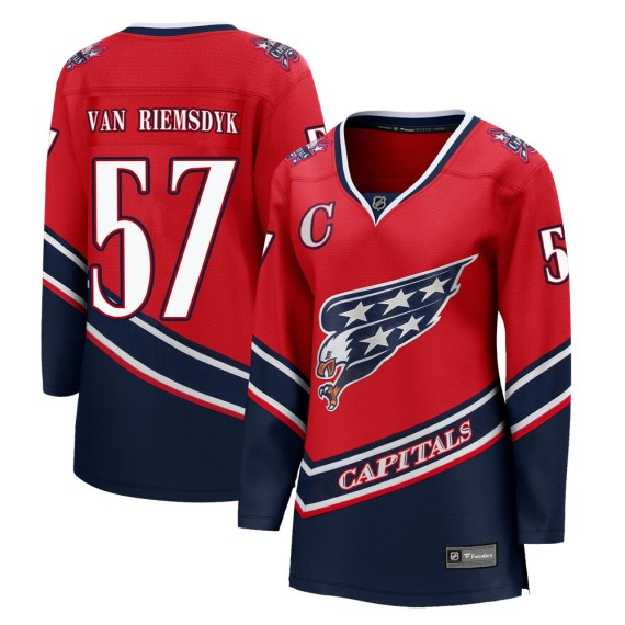 Washington Capitals Trevor van Riemsdyk Official Red Fanatics Branded Breakaway Women's 2020/21 Special Edition NHL Hockey Jersey