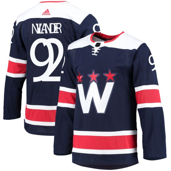 Washington Capitals Michael Nylander Official Navy Adidas Authentic Youth 2020/21 Alternate Primegreen Pro NHL Hockey Jersey
