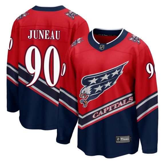 Washington Capitals Joe Juneau Official Red Fanatics Branded Breakaway Youth 2020/21 Special Edition NHL Hockey Jersey