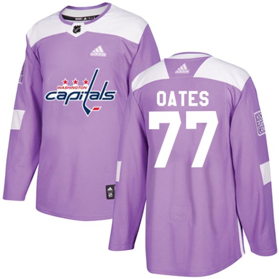Washington Capitals Adam Oates Official Purple Adidas Authentic Adult Fights Cancer Practice NHL Hockey Jersey